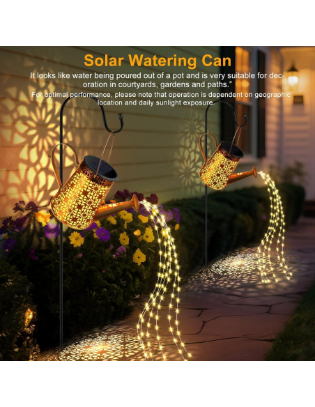 Regadera Solar Decorativa con 90 LEDs y Panel Solar HE-28