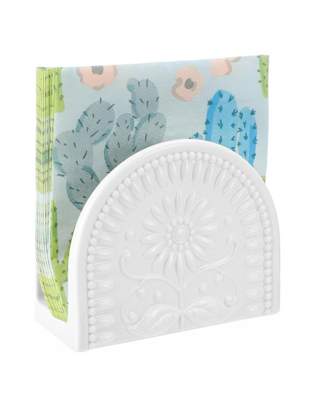 Soporte para Servilletas de Porcelana Sizikato Girasoles 15.24 cm