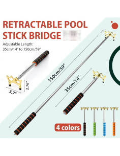 Soulchen 4 Palos de Puente de Billar Retráctiles 35-150 cm 2
