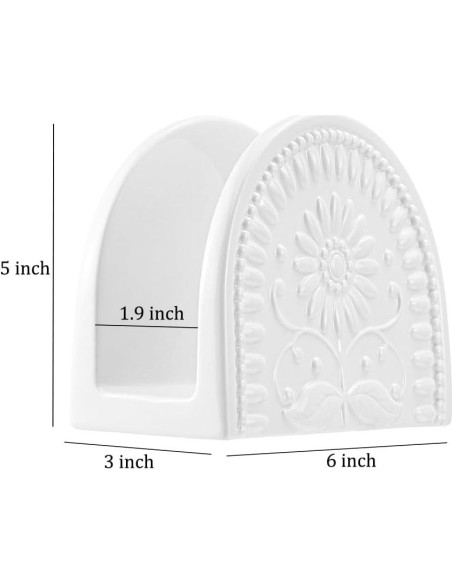 Soporte para Servilletas de Porcelana Sizikato Girasoles 15.24 cm