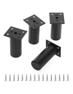 Patas de Mueble Ajustables Sumnacon 4 Pcs 10cm Aluminio Negro