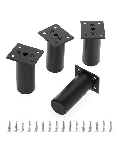 Patas de Mueble Ajustables Sumnacon 4 Pcs 10cm Aluminio Negro
