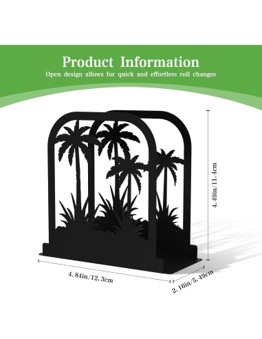Soporte de Servilletas de Metal Negro con Diseño de Árbol de Coco