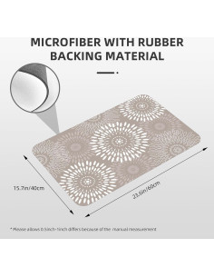 Alfombra de baño Zynthor 40x60cm Khaki Antideslizante 2