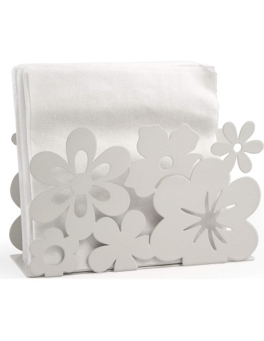 Soporte de Servilletas Mango Steam Blanco Moderno Metal 10.16 cm