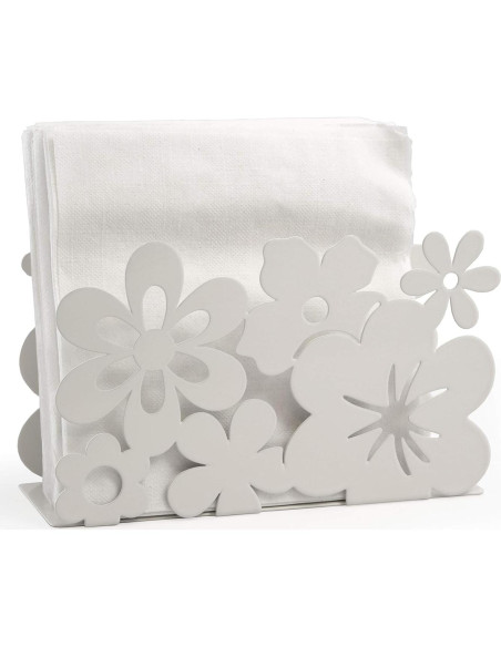 Soporte de Servilletas Mango Steam Blanco Moderno Metal 10.16 cm