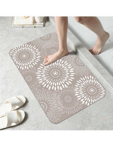 Alfombra de baño Zynthor 40x60cm Khaki Antideslizante