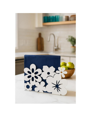 Soporte de Servilletas Mango Steam Blanco Moderno Metal 10.16 cm