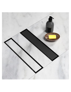 Desagüe Lineal de Ducha 30.48 cm Negro BARONAGE Acero Inoxidable