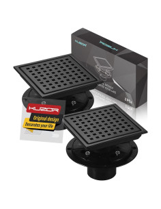 Drenaje de Ducha 2PCS Kuzor Acero Inoxidable 15.24 cm Negro Mate
