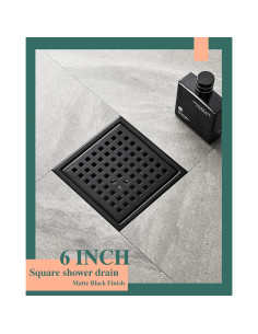 Drenaje de Ducha 2PCS Kuzor Acero Inoxidable 15.24 cm Negro Mate 2