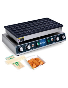 Hehinton Mini Maker de Pancakes 50 Agujeros 1700W Antiadherente