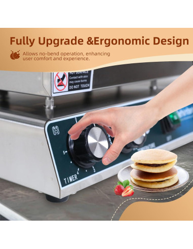 Hehinton Mini Maker de Pancakes 50 Agujeros 1700W Antiadherente