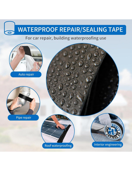 Cinta Selladora Butílica Impermeable Bebobly 15.24 m x 15.24 cm