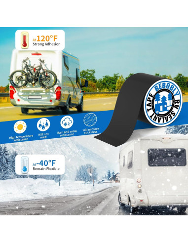 Cinta Selladora Butílica Impermeable Bebobly 15.24 m x 15.24 cm