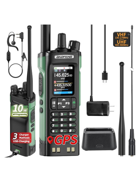 Walkie Talkies BAOFENG UV-32 10W con GPS y Carga USB-C