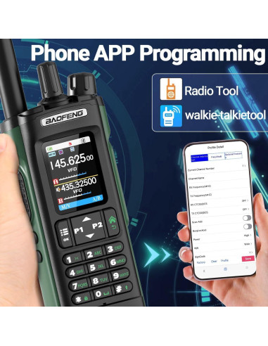 Walkie Talkies BAOFENG UV-32 10W con GPS y Carga USB-C