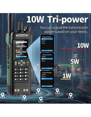 Walkie Talkies BAOFENG UV-32 10W con GPS y Carga USB-C