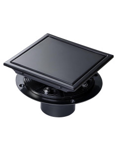 Desagüe de Ducha SaniteModar 15x15 cm Acero Inoxidable Negro Mate