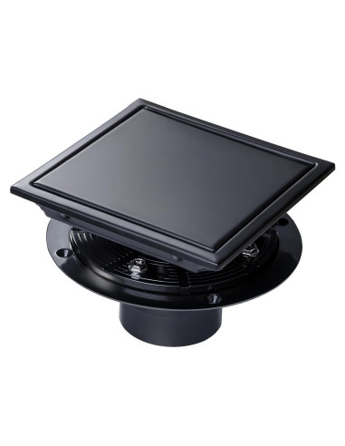 Desagüe de Ducha SaniteModar 15x15 cm Acero Inoxidable Negro Mate