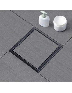 Desagüe de Ducha SaniteModar 15x15 cm Acero Inoxidable Negro Mate 2