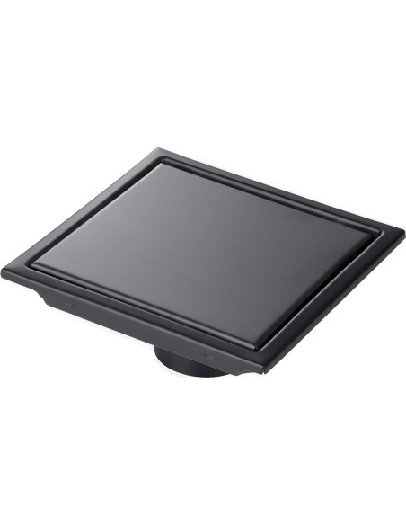 Desagüe de Ducha SaniteModar 15x15 cm Acero Inoxidable Negro Mate