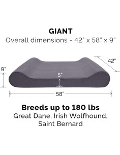 Cama para Perros Furhaven Luxe Lounger Gris 106.68x147.32cm 2
