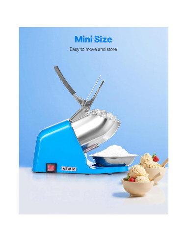 Máquina Trituradora de Hielo VEVOR 130kg/h 300W Azul