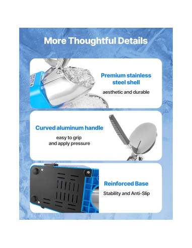 Máquina Trituradora de Hielo VEVOR 130kg/h 300W Azul