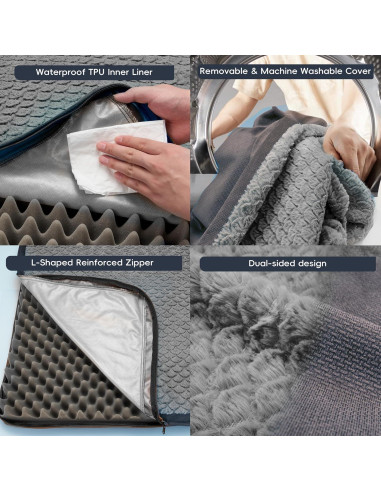 Cama para Perros Grande Sytopia 106.68x76.2cm Lavable Impermeable