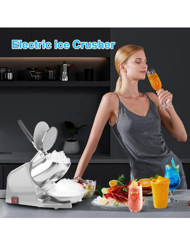 Trituradora de Hielo Eléctrica Shcazhcx 65 kg/h Doble Cuchilla