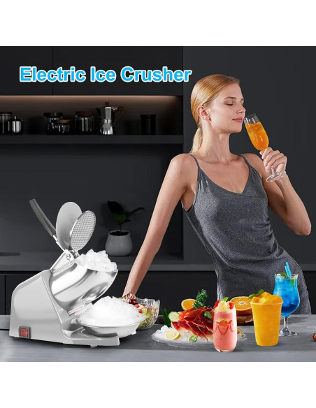 Trituradora de Hielo Eléctrica Shcazhcx 65 kg/h Doble Cuchilla