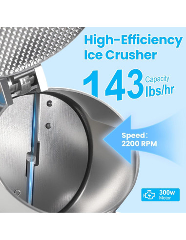 Trituradora de Hielo Eléctrica Shcazhcx 65 kg/h Doble Cuchilla