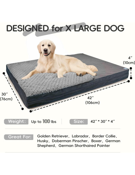 Cama para Perros Grande Sytopia 106.68x76.2cm Lavable Impermeable