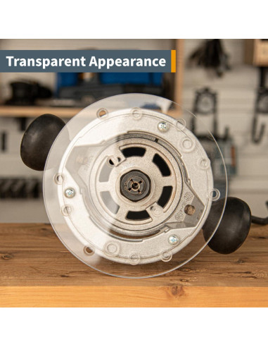 Placa Base Router POWERTEC 16.5 cm Acrílico Transparente con Pin