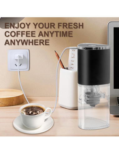Molino de café eléctrico portátil FLECPSNRG recargable USB