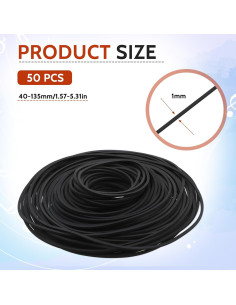 50 Correás de Goma para Grabadora Sliverdew 40-135 mm 2