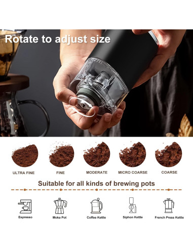 Molino de café eléctrico portátil FLECPSNRG recargable USB