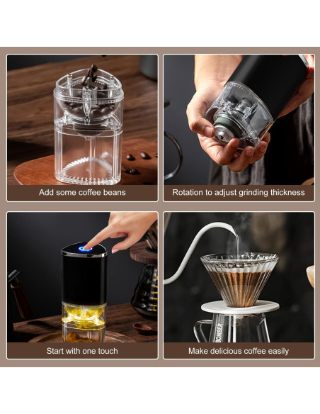 Molino de café eléctrico portátil FLECPSNRG recargable USB