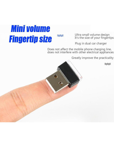 Kit de Iluminación LED Interior USB iJDMTOY Azul 2 LEDs