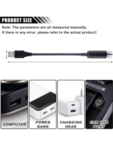 Luces de Techo Estrella USB JOYCOURT 20.34cm Rojo/Púrpura Azul