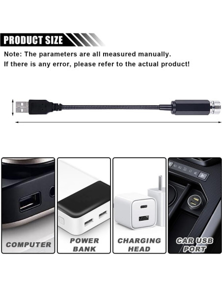 Luces de Techo Estrella USB JOYCOURT 20.34cm Rojo/Púrpura Azul