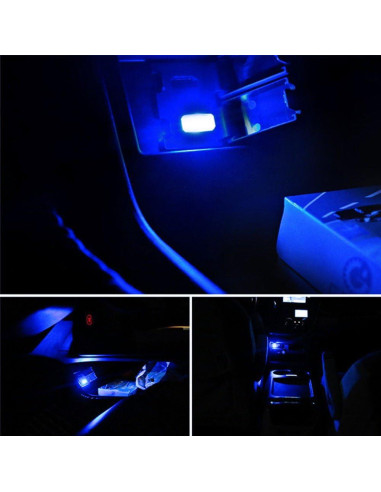 Kit de Iluminación LED Interior USB iJDMTOY Azul 2 LEDs