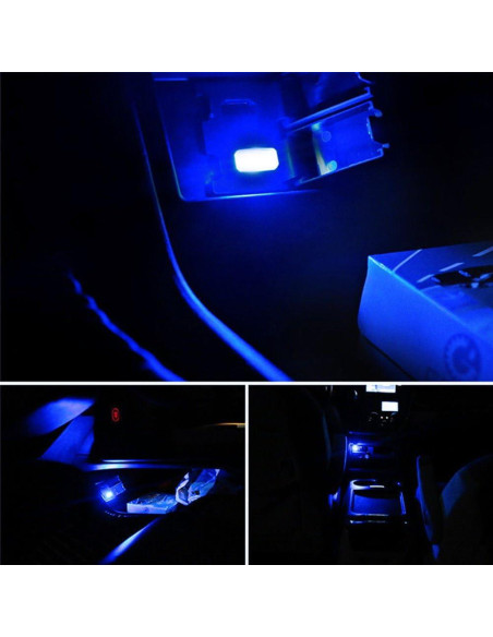Kit de Iluminación LED Interior USB iJDMTOY Azul 2 LEDs