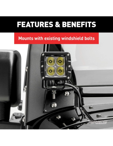 Soportes de Luz para Parabrisas Jeep Wrangler JK ARIES AR15800