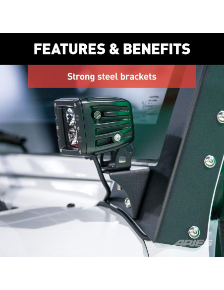 Soportes de Luz para Parabrisas Jeep Wrangler JK ARIES AR15800