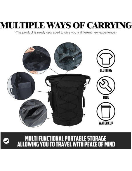 Bolsa de Viaje Sissy Bar HCmotorku 50L-80L Impermeable