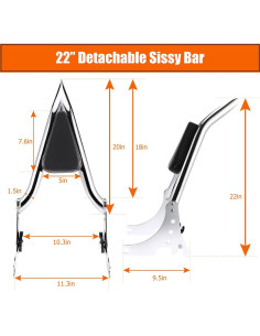 Barra Sissy Desmontable Huabrve para Harley Sportster 2004-2022 2
