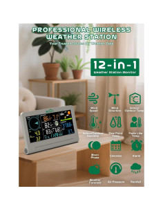 Estación Meteorológica SQECH SWS-01, 7 en 1, Interior y Exterior 2