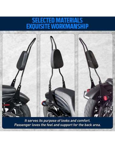 Respaldo para Pasajero Sissy Bar Benlari 2004-2024 Harley Sportster
